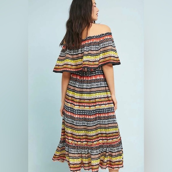 Anthropologie- Me Quittez Pas-Peyton Silk MIDI - Picture 3 of 5